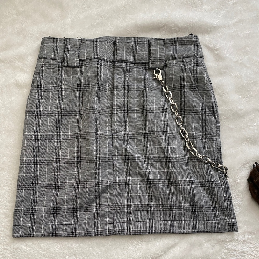 Plaid chain skirt